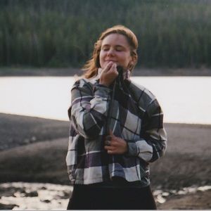 Zip-up flannel shirt